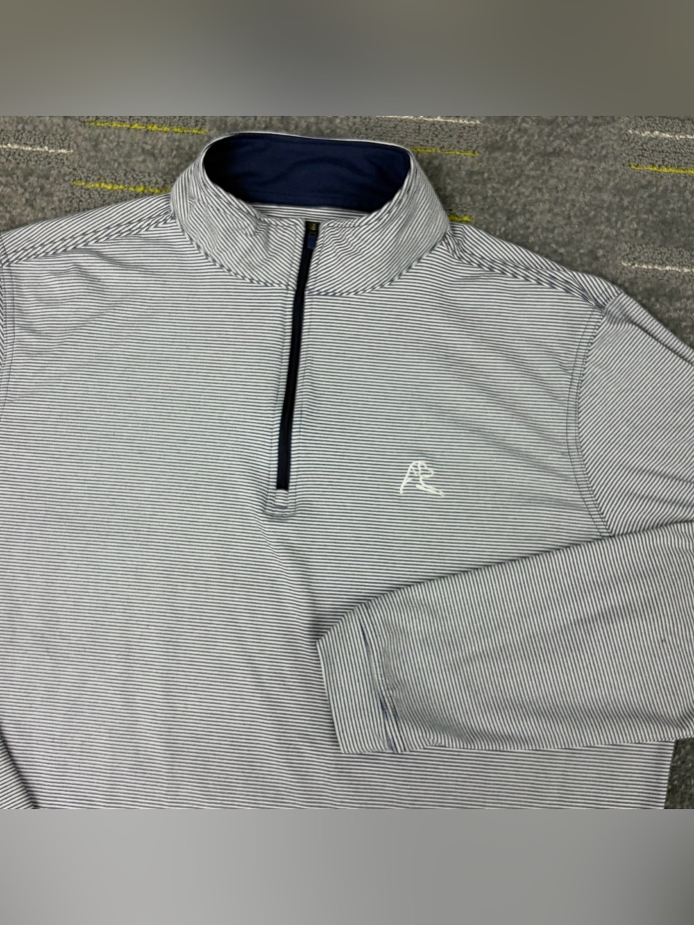 Rhoback Riva Heather Striped Performance Quarter Zip Pullover Mens Medium Golf